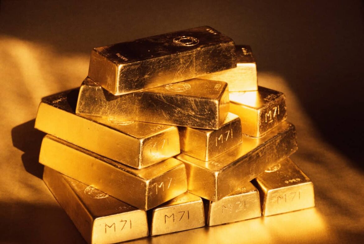Stacked gold bars